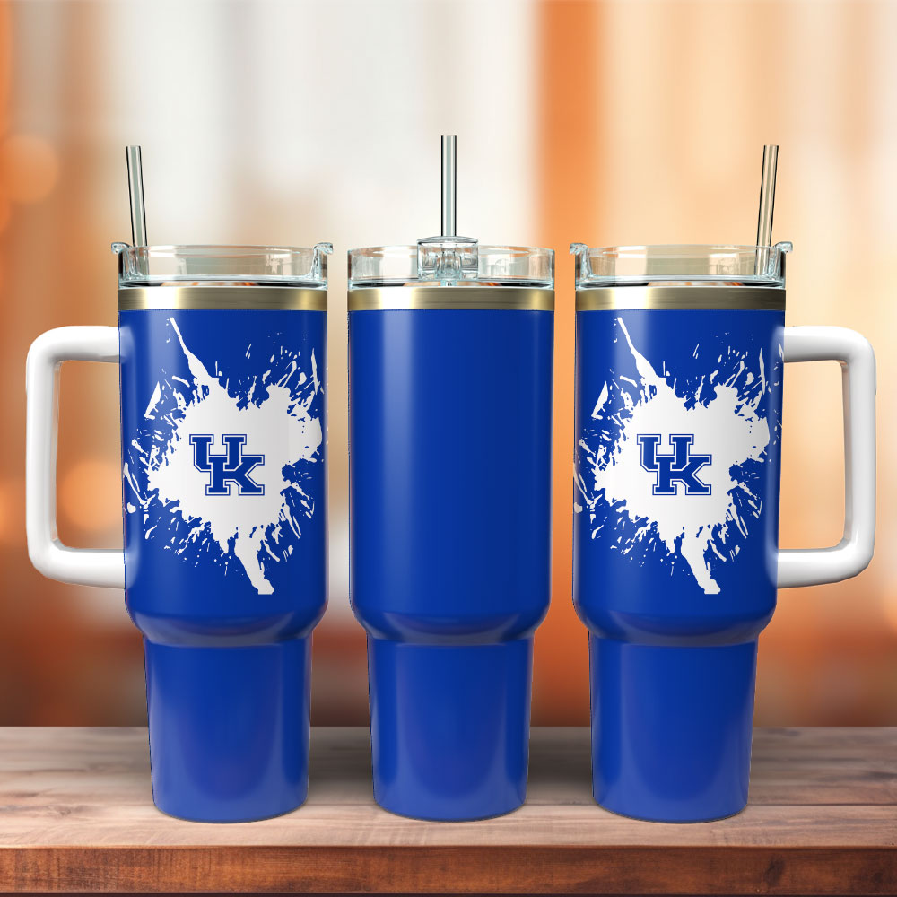 Kentucky Wildcats Basketball NCAA Sport Custom Stanley Quencher 40oz Stainless Steel Tumbler With Handle