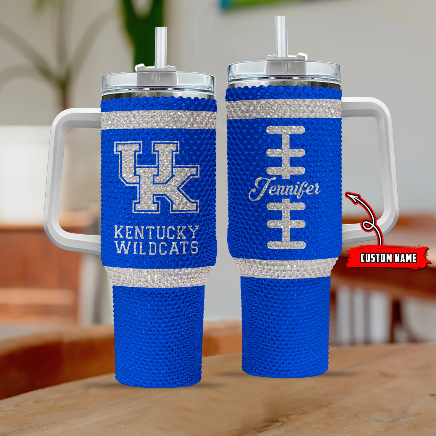Kentucky Wildcats NCAA Custom Stanley Quencher 40oz Stainless Steel Tumbler With Handle