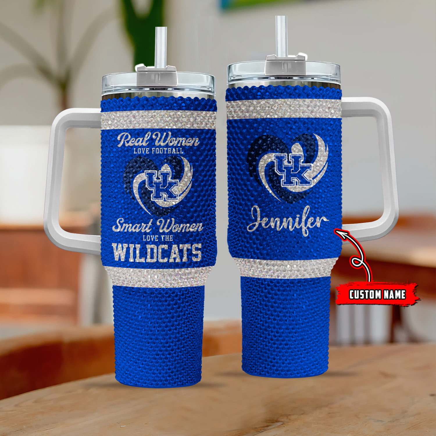 Kentucky Wildcats NCAA Custom Stanley Quencher 40oz Stainless Steel Tumbler With Handle