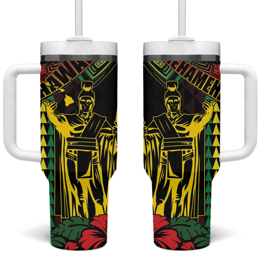 King Kamehameha Day Hawaii Kakau Reggae Custom Stanley Quencher 40oz Stainless Steel Tumbler With Handle