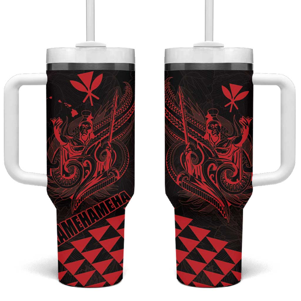 King Kamehameha Day Kakau Polynesian Custom Stanley Quencher 40oz Stainless Steel Tumbler With Handle