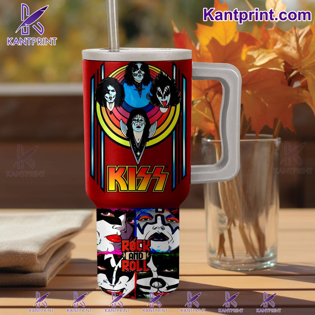 Kiss Music Custom Stanley Quencher 40oz Stainless Steel Tumbler With Handle