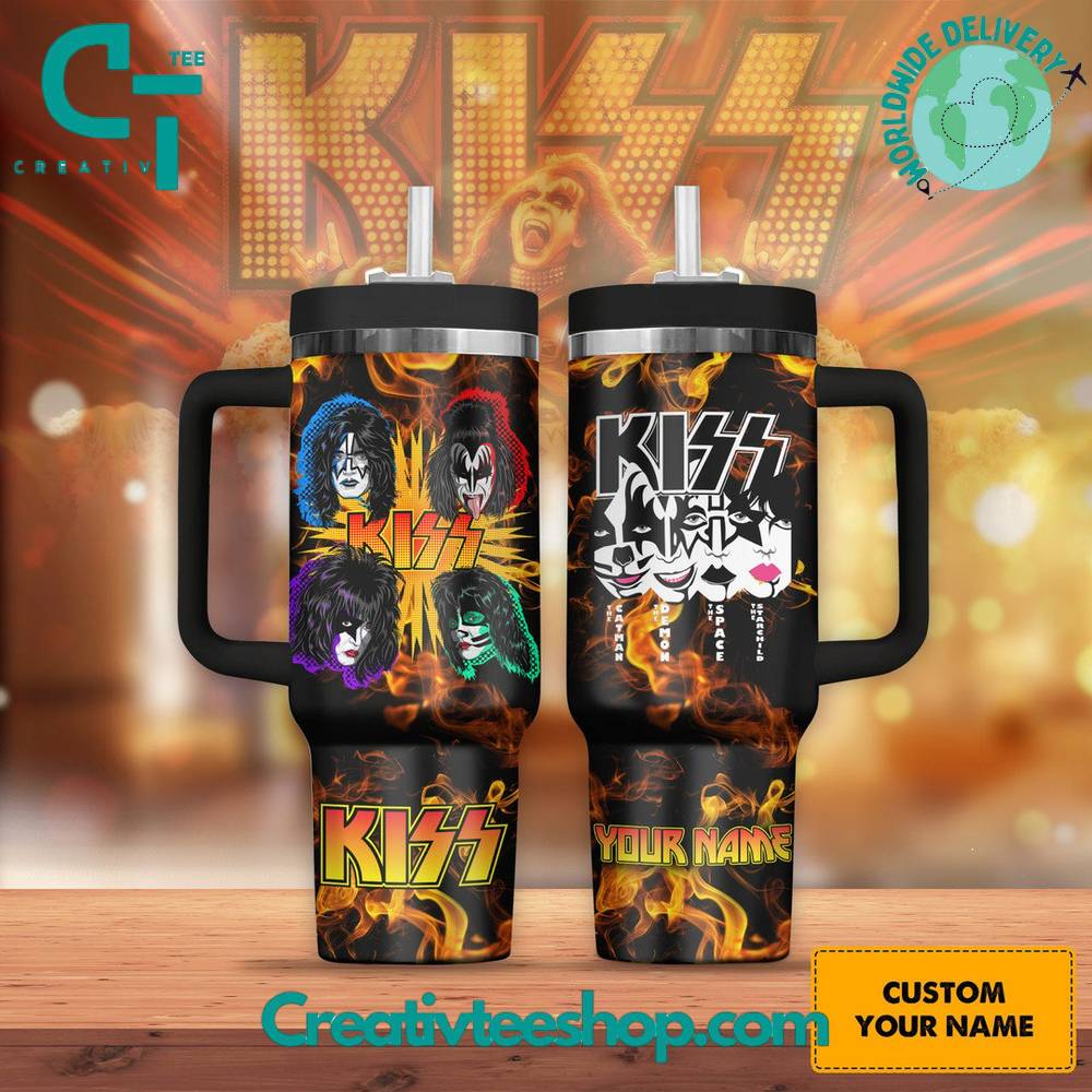 Kiss Music Custom Stanley Quencher 40oz Stainless Steel Tumbler With Handle