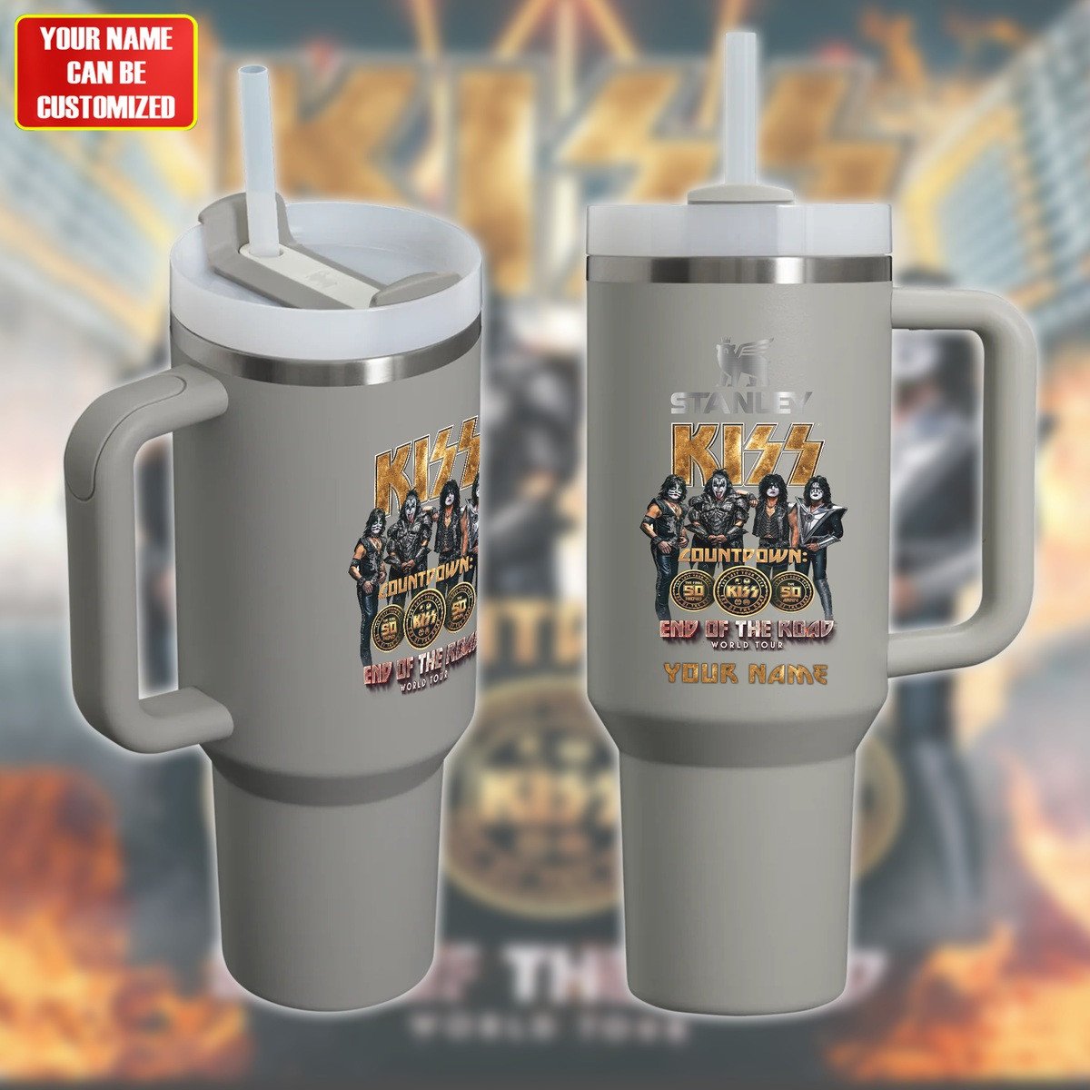 Kiss Music Custom Stanley Quencher 40oz Stainless Steel Tumbler With Handle