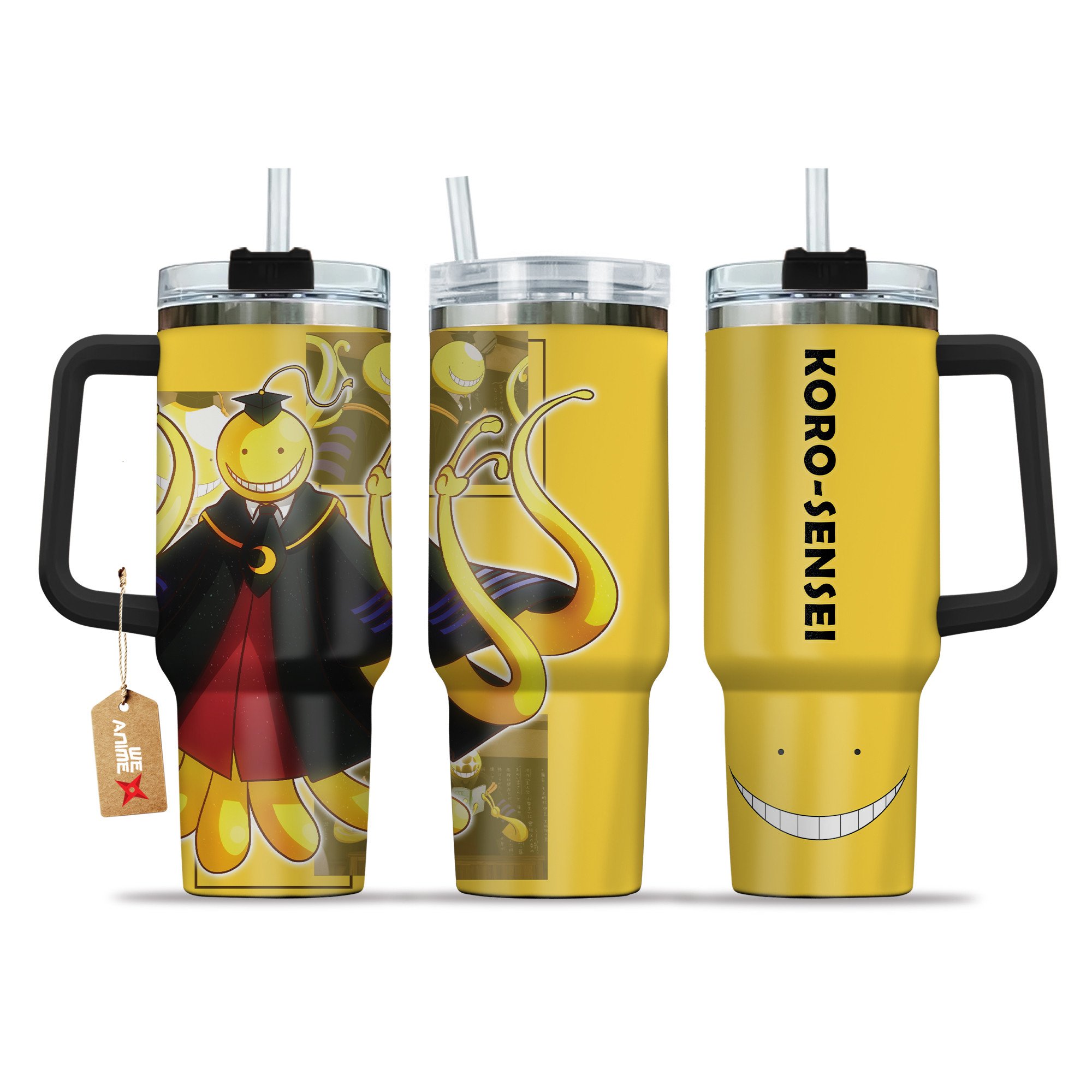 Korosensei Assassination Classroom Anime Custom Stanley Quencher 40oz Stainless Steel Tumbler With Handle