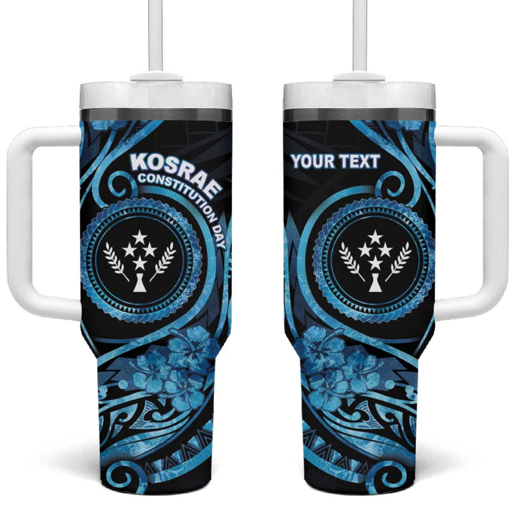 Kosrae Constitution Day Ocean Floral Custom Stanley Quencher 40oz Stainless Steel Tumbler With Handle