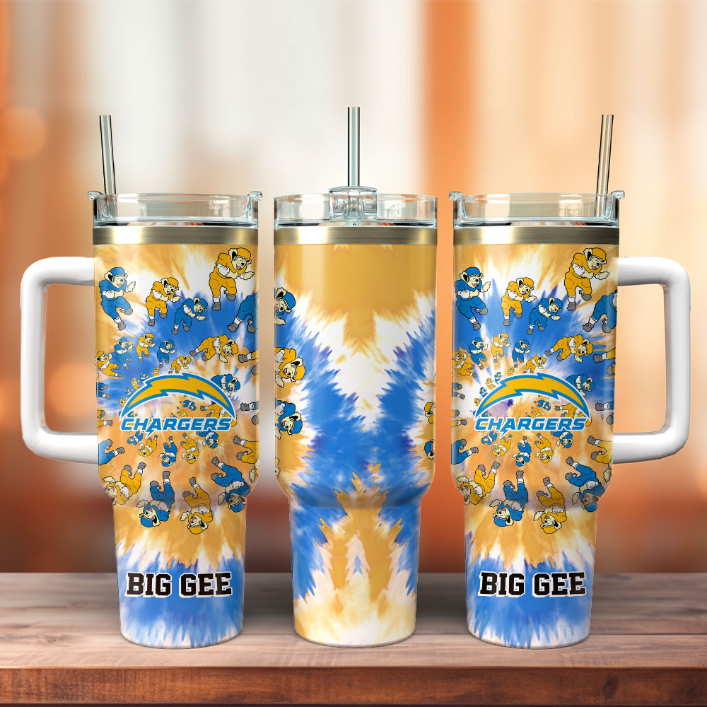 LA Chargers Football Team NFL Custom Stanley Quencher 40oz Stainless Steel Tumbler With Handle