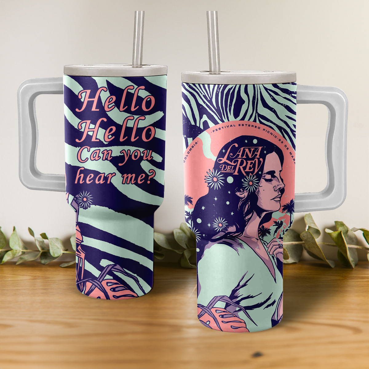 Lana Del Rey Music Custom Stanley Quencher 40oz Stainless Steel Tumbler With Handle