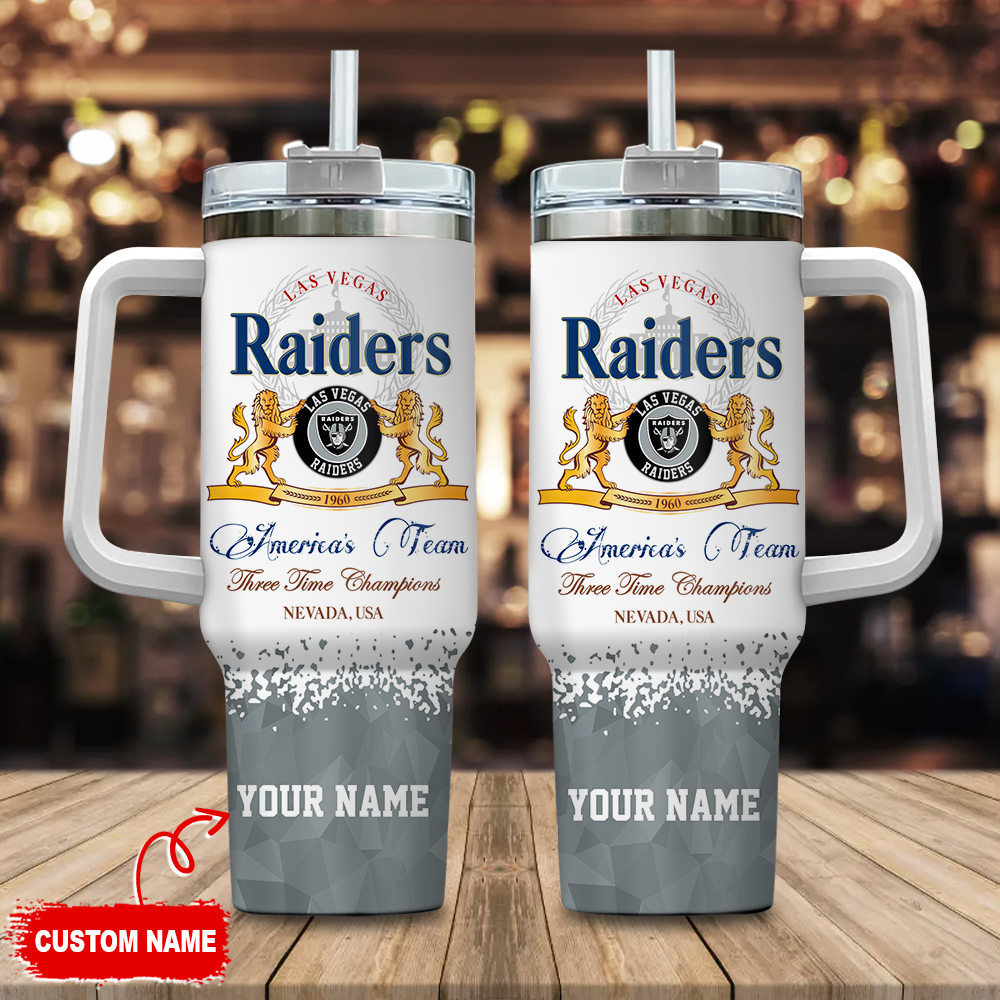 Las Vegas Raiders NFL Champions Modelo Custom Stanley Quencher 40oz Stainless Steel Tumbler With Handle