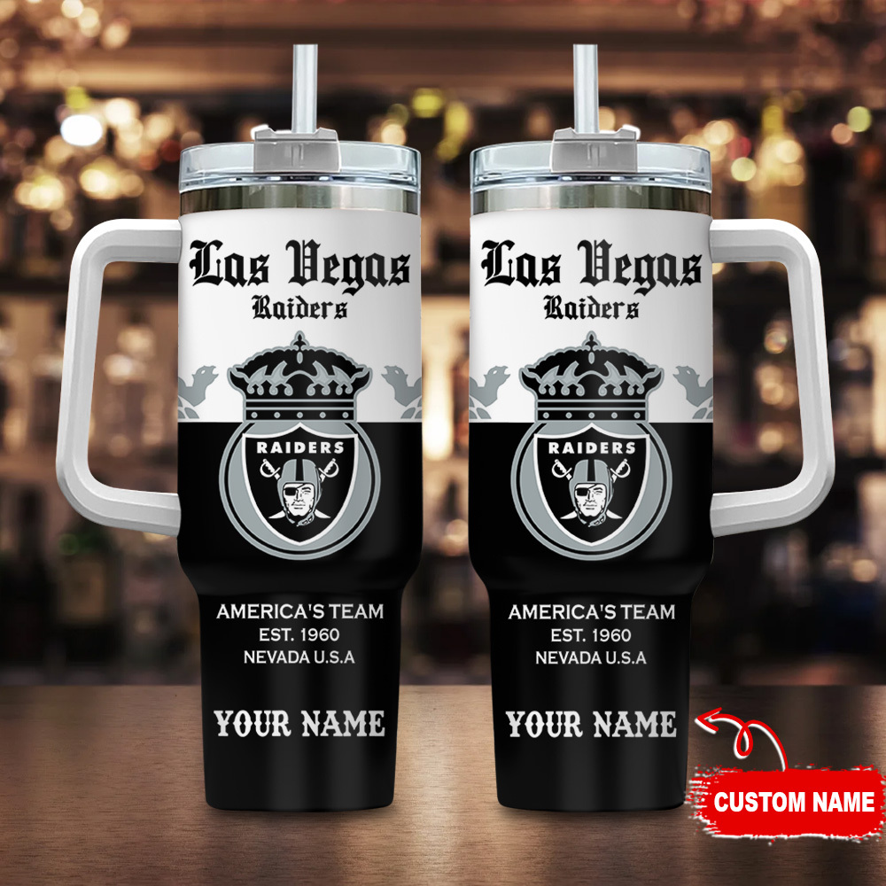 Las Vegas Raiders NFL Corona Extra Custom Stanley Quencher 40oz Stainless Steel Tumbler With Handle