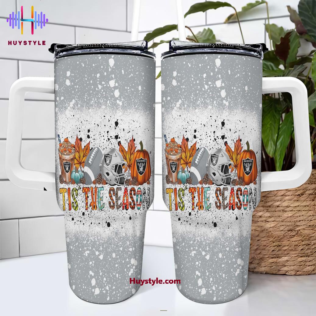 Las Vegas Raiders NFL Custom Stanley Quencher 40oz Stainless Steel Tumbler With Handle