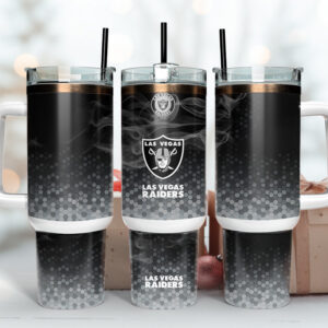 Las Vegas Raiders NFL Custom Stanley Quencher 40oz Stainless Steel Tumbler With Handle