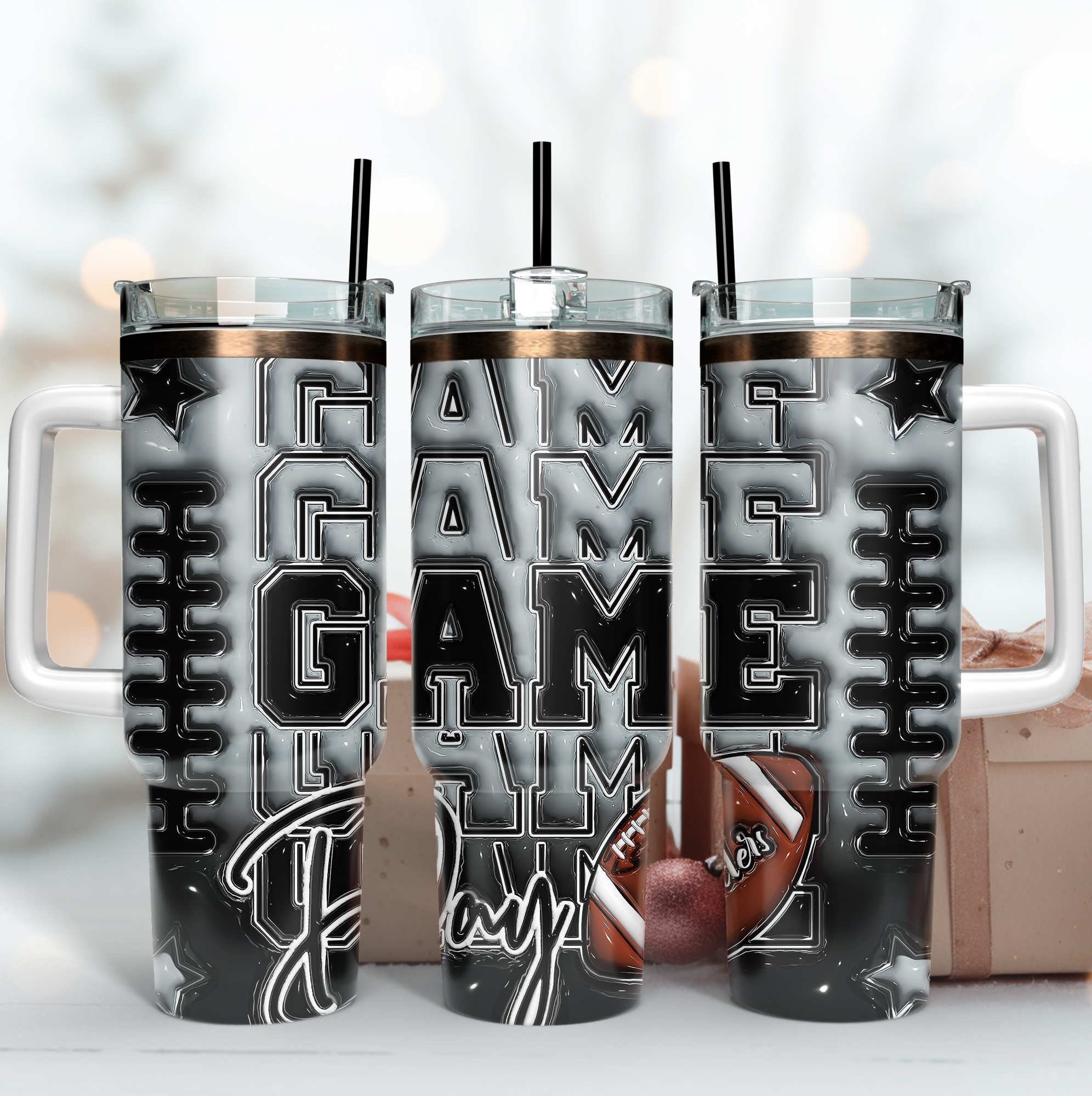 Las Vegas Raiders NFL Game Day Custom Stanley Quencher 40oz Stainless Steel Tumbler With Handle