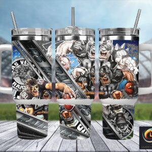 Las Vegas Raiders NFL Mascot Custom Stanley Quencher 40oz Stainless Steel Tumbler With Handle