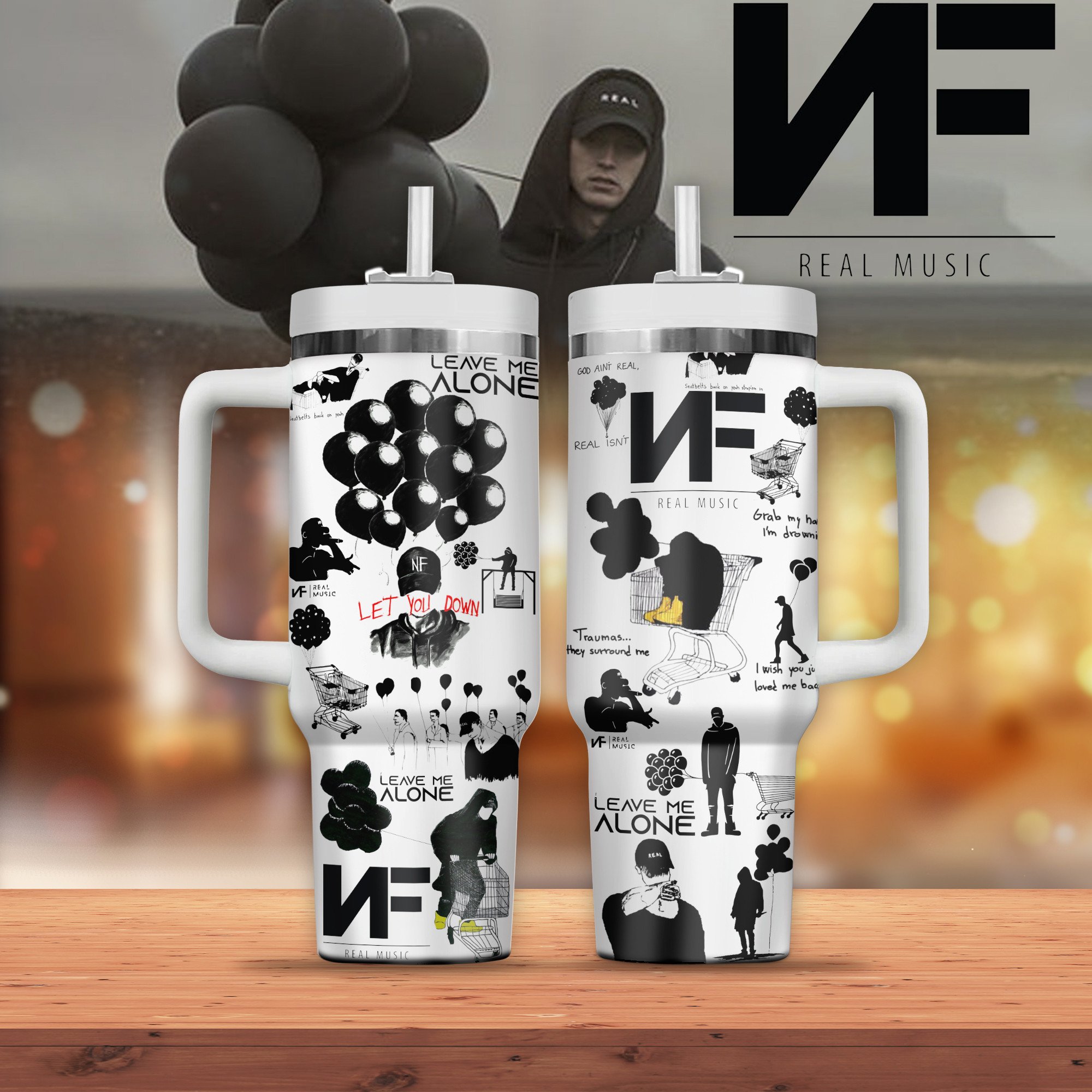 Leave Me Alone Song by Flipp Dinero Music Custom Stanley Quencher 40oz Stainless Steel Tumbler With Handle