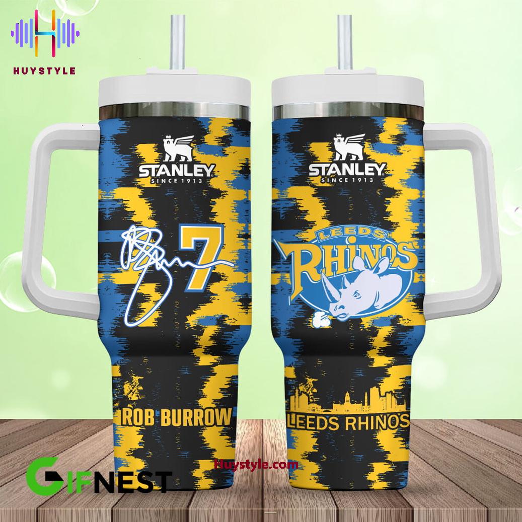 Leeds Rhinos Rugby Custom Stanley Quencher 40oz Stainless Steel Tumbler With Handle