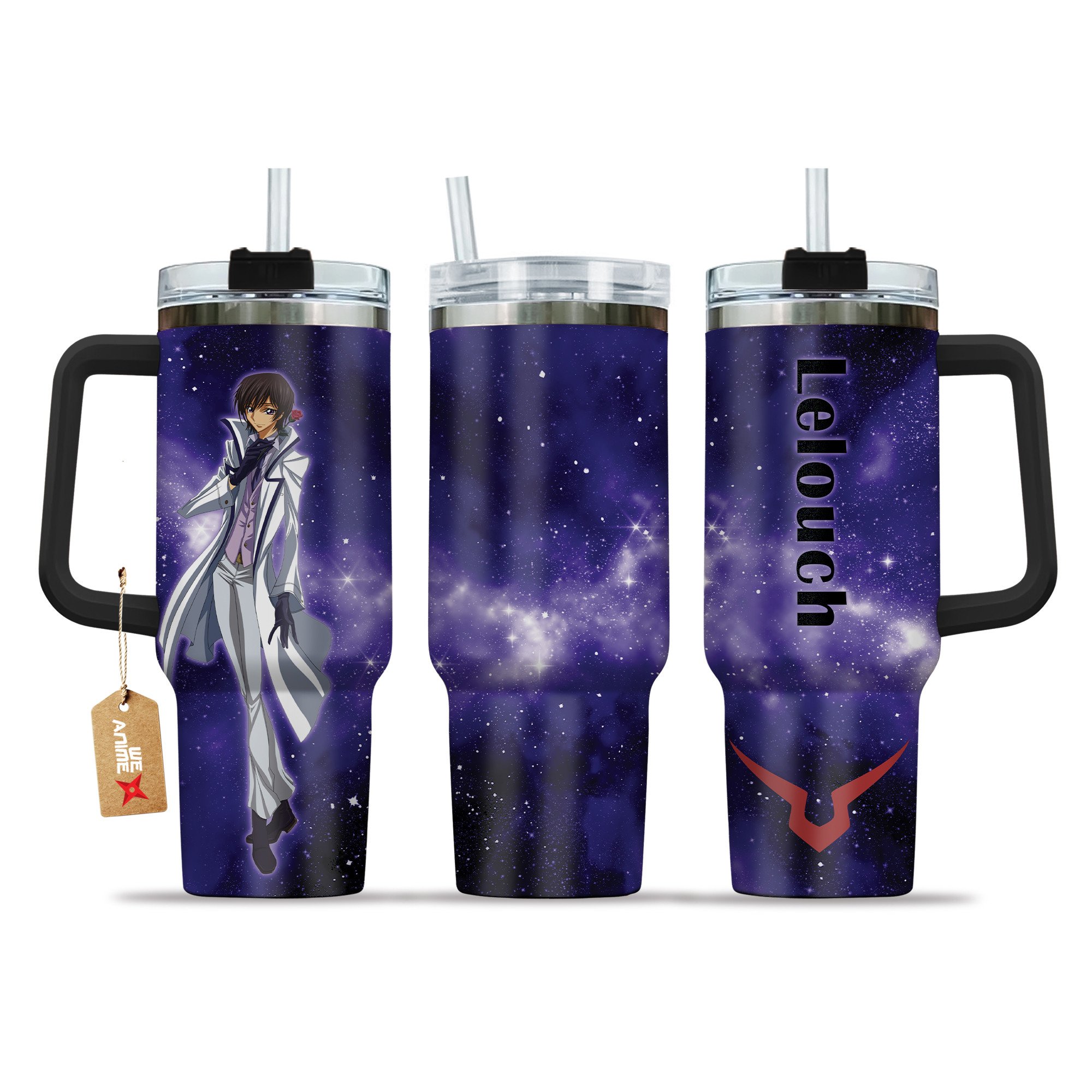 Lelouch vi Britannia Code Geass Anime Custom Stanley Quencher 40oz Stainless Steel Tumbler With Handle
