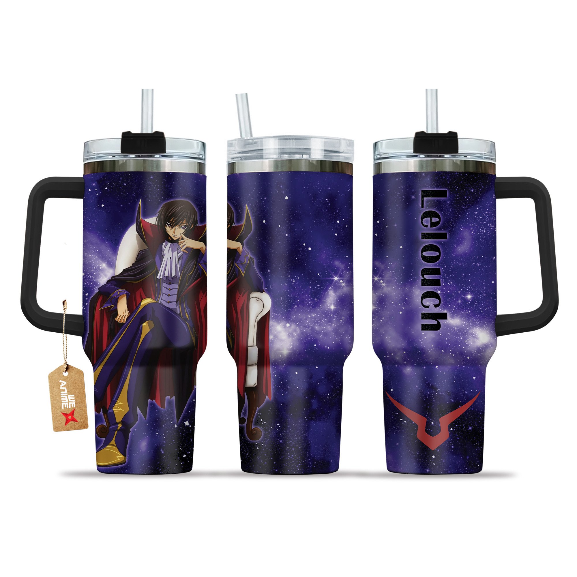 Lelouch Zero Code Geass Anime Custom Stanley Quencher 40oz Stainless Steel Tumbler With Handle