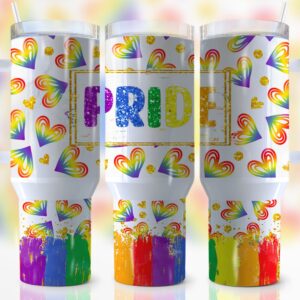 LGBTQ+ Pride Custom Stanley Quencher 40oz Stainless Steel Tumbler With Handle
