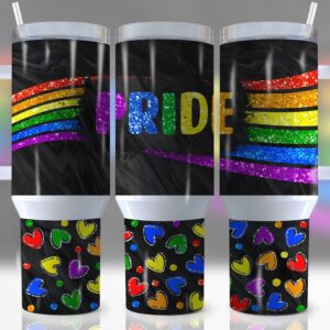 LGBTQ+ Pride Custom Stanley Quencher 40oz Stainless Steel Tumbler With Handle