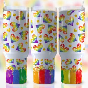 LGBTQ+ Pride Custom Stanley Quencher 40oz Stainless Steel Tumbler With Handle