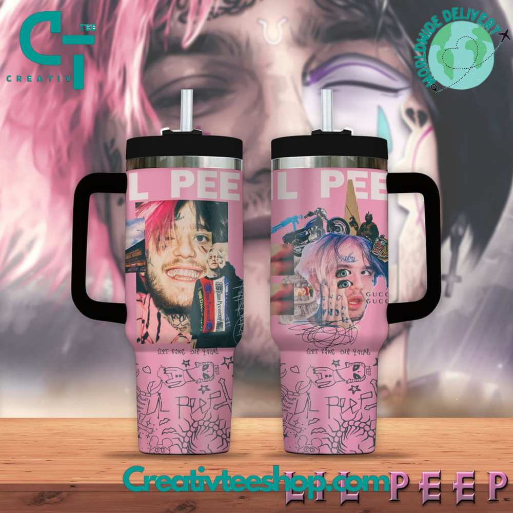 Lil Peep Music Custom Stanley Quencher 40oz Stainless Steel Tumbler With Handle