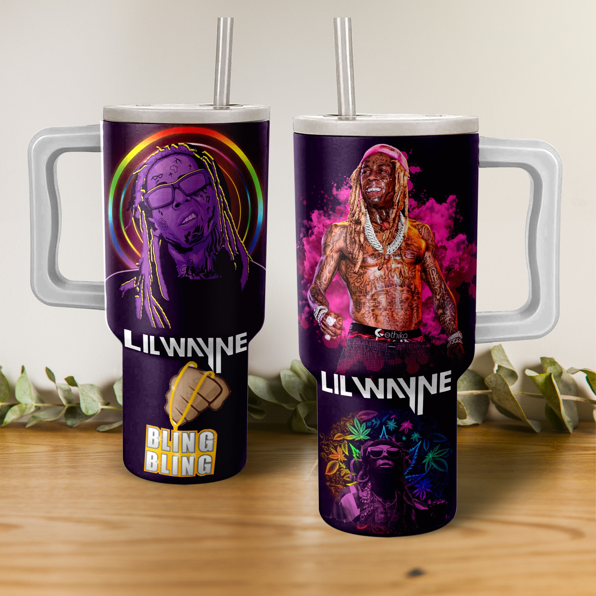 Lil Wayne Music Custom Stanley Quencher 40oz Stainless Steel Tumbler With Handle