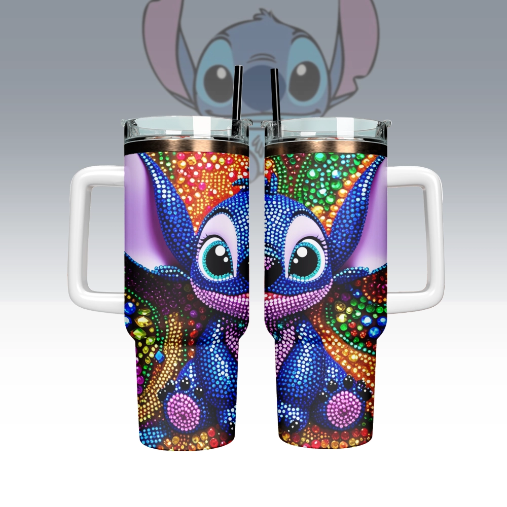 Lilo And Stitch Custom Stanley Quencher 40oz Stainless Steel Tumbler With Handle