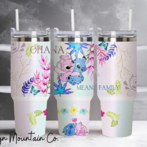 Lilo and Stitch Disney Cartoon Custom Stanley Quencher 40oz Stainless Steel Tumbler With Handle