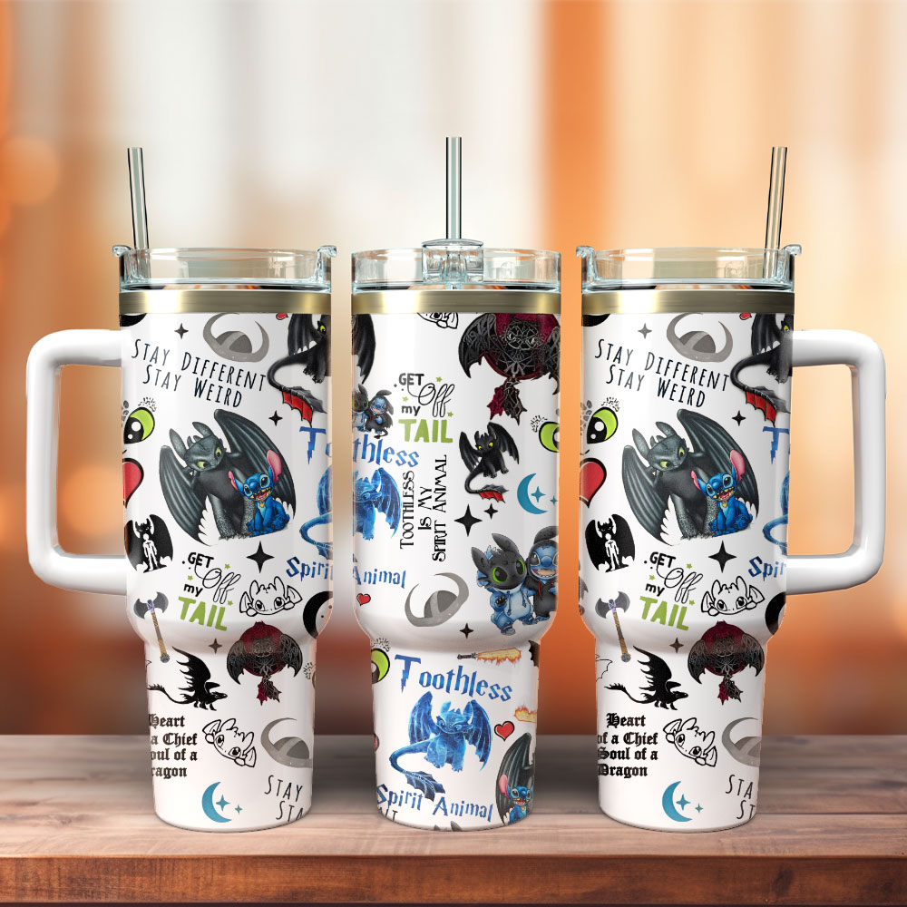 Lilo And Stitch Disney Cartoon Custom Stanley Quencher 40oz Stainless Steel Tumbler With Handle