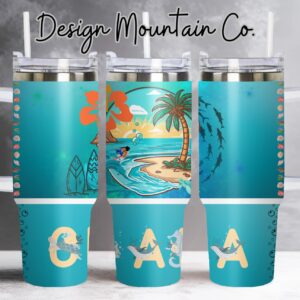 Lilo and Stitch Disney Cartoon Custom Stanley Quencher 40oz Stainless Steel Tumbler With Handle