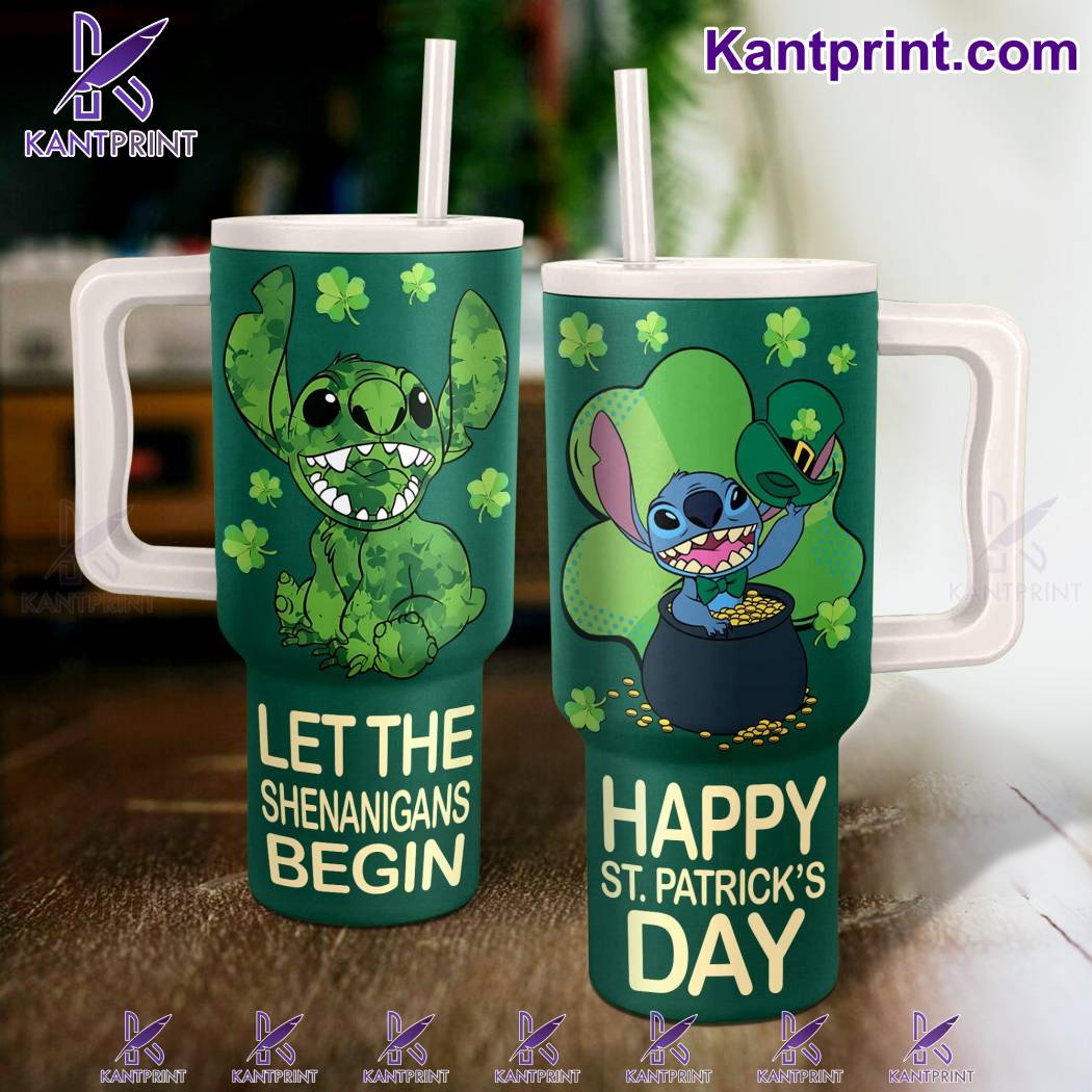 Lilo & Stitch Cartoon Custom Stanley Quencher 40oz Stainless Steel Tumbler With Handle