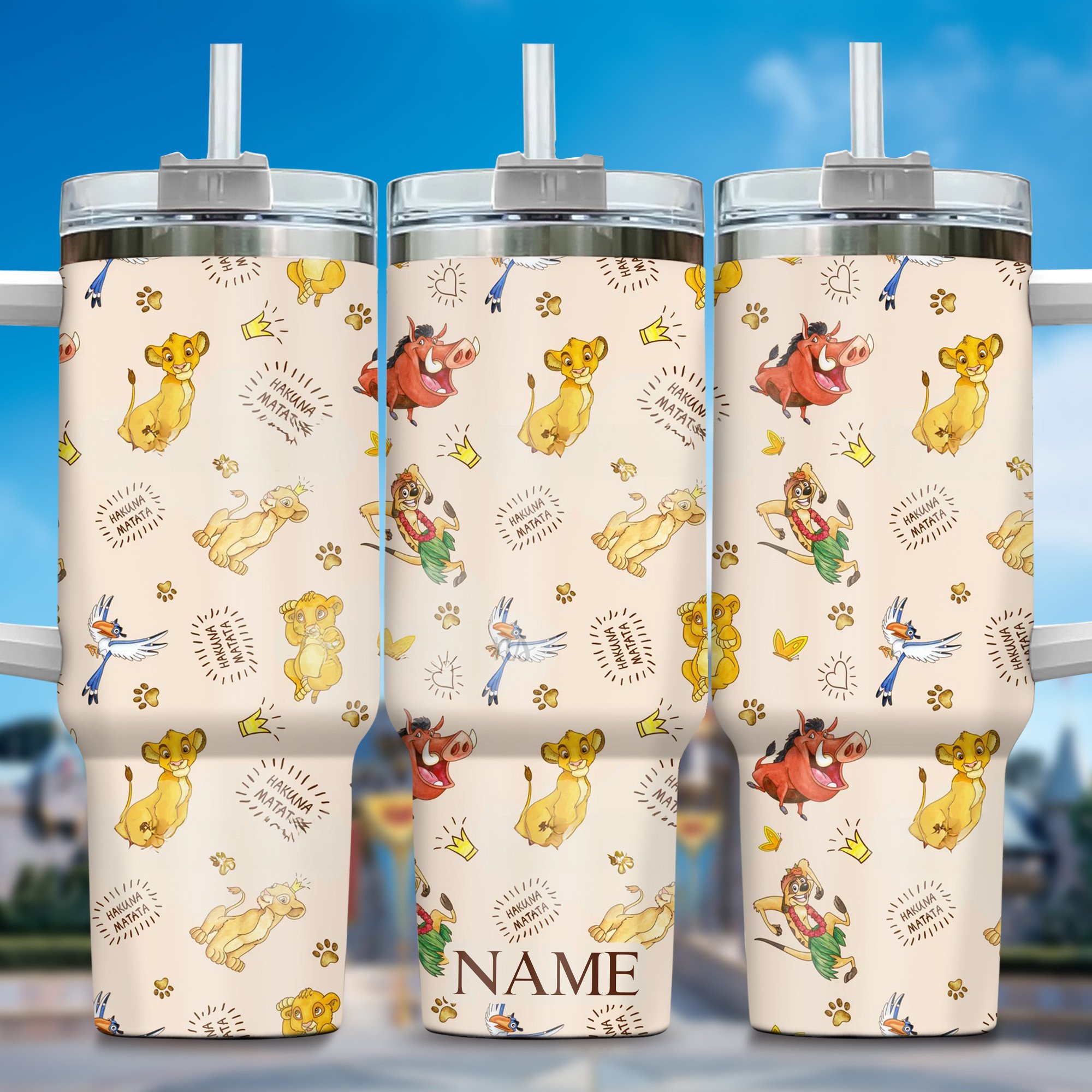 Lion King Movies Custom Stanley Quencher 40oz Stainless Steel Tumbler With Handle
