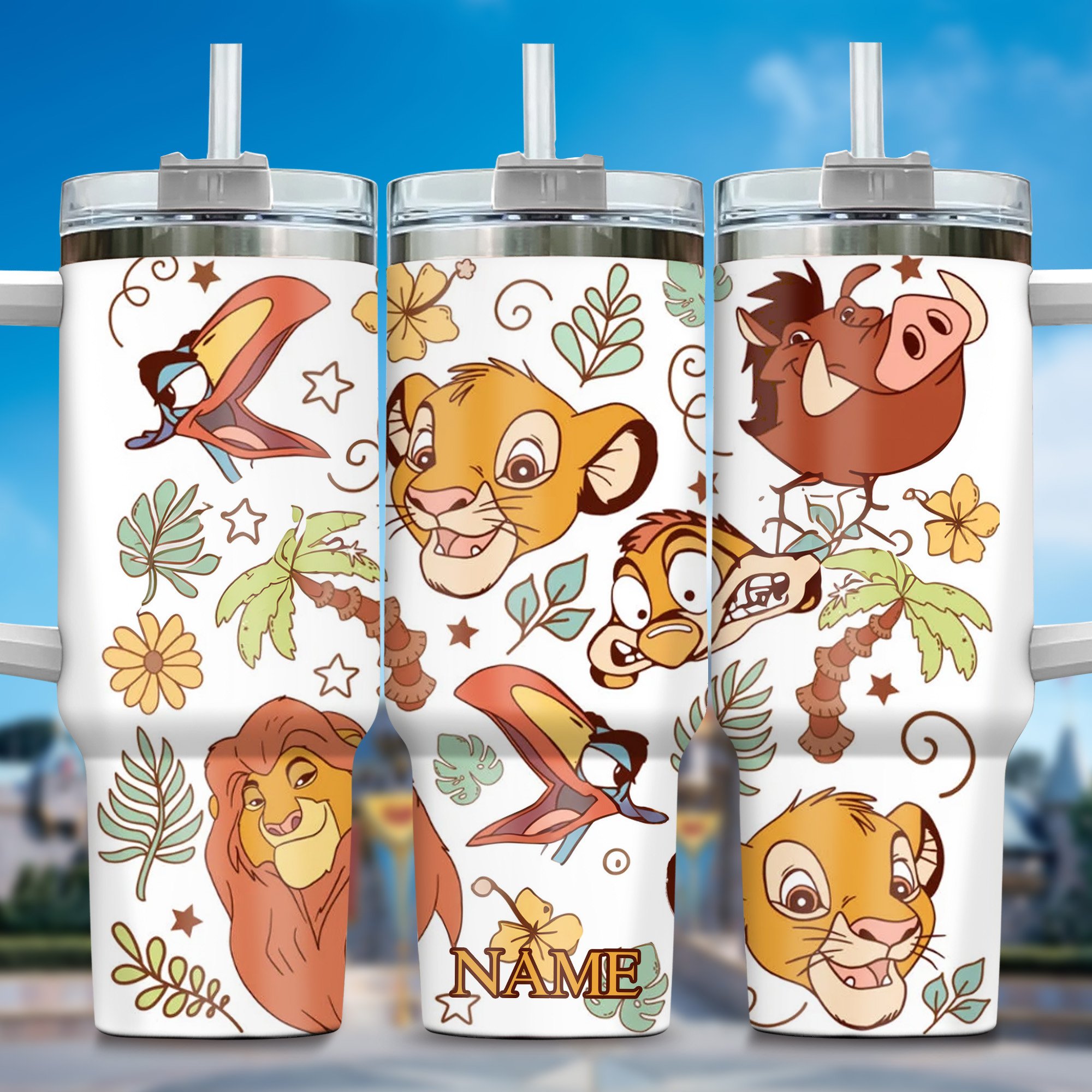 Lion King Movies Custom Stanley Quencher 40oz Stainless Steel Tumbler With Handle