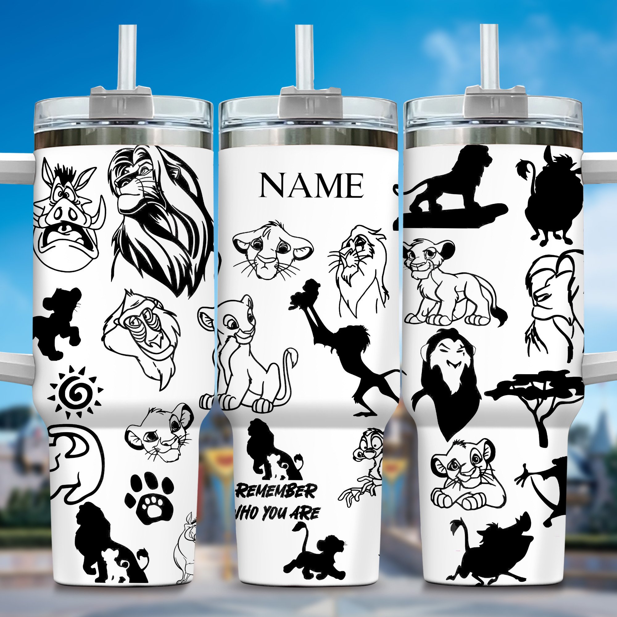Lion King Movies Custom Stanley Quencher 40oz Stainless Steel Tumbler With Handle