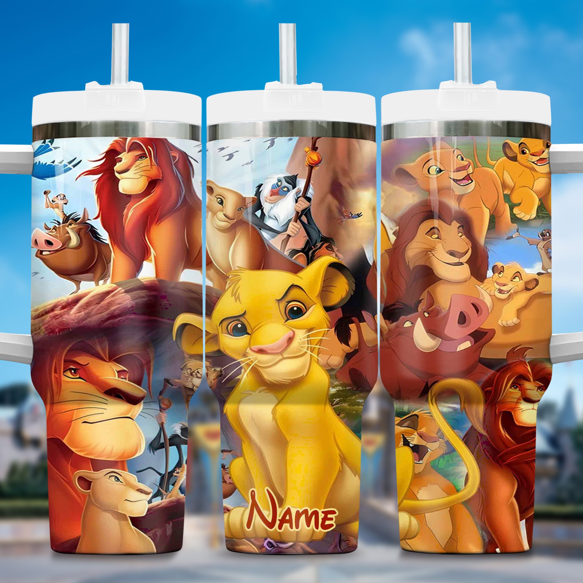 Lion King Movies Custom Stanley Quencher 40oz Stainless Steel Tumbler With Handle