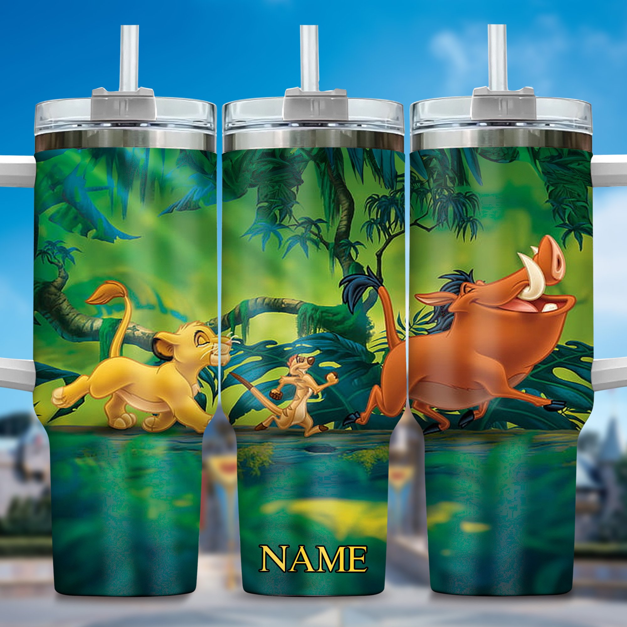 Lion King Movies Custom Stanley Quencher 40oz Stainless Steel Tumbler With Handle