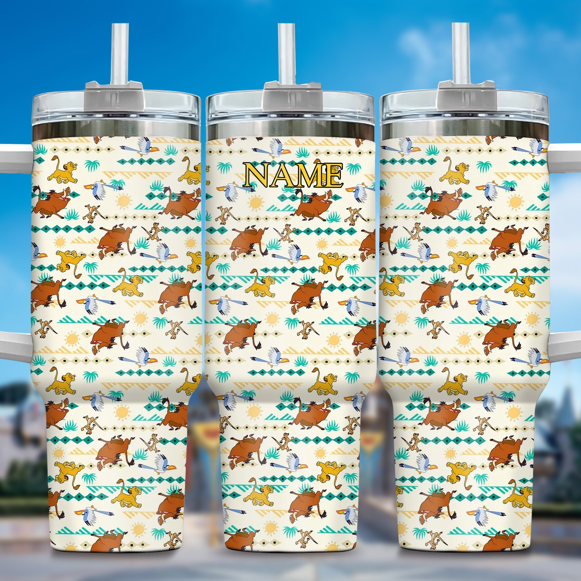 Lion King Movies Custom Stanley Quencher 40oz Stainless Steel Tumbler With Handle
