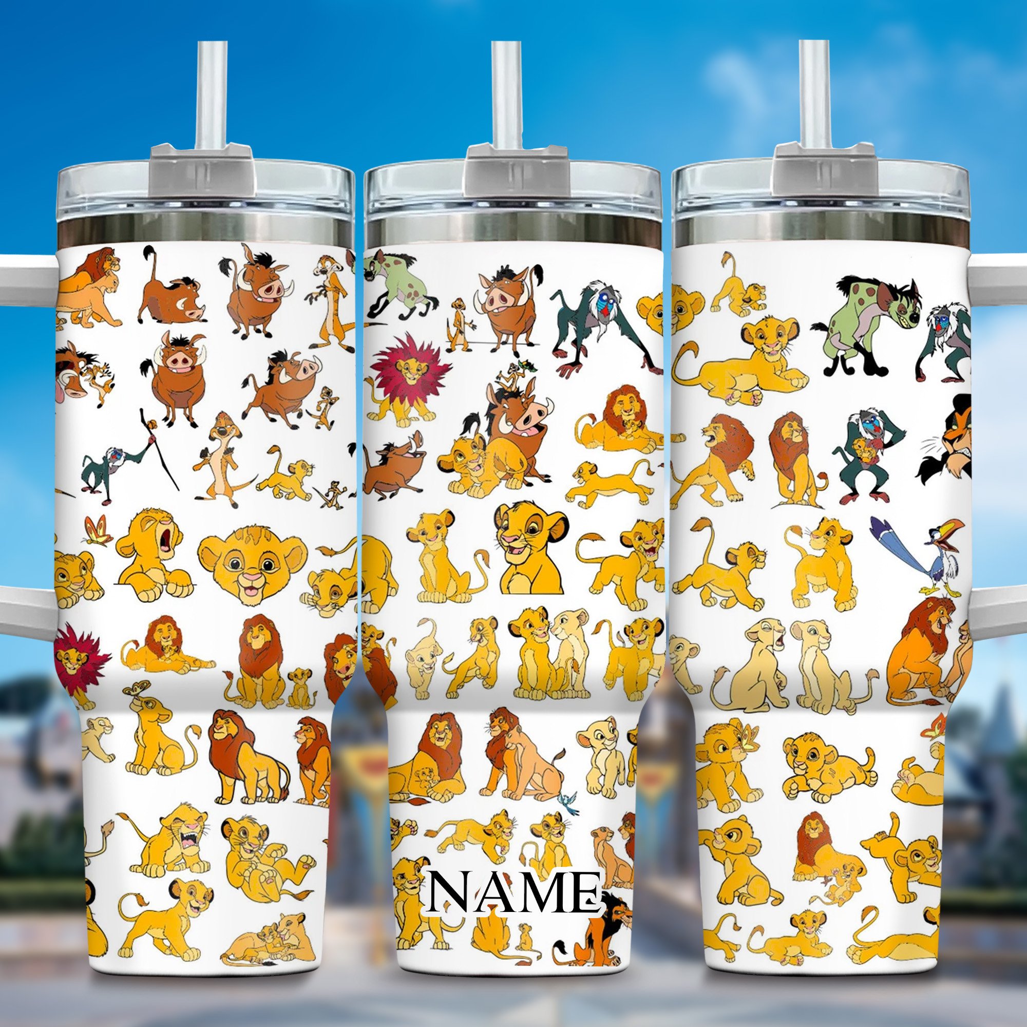 Lion King Movies Custom Stanley Quencher 40oz Stainless Steel Tumbler With Handle