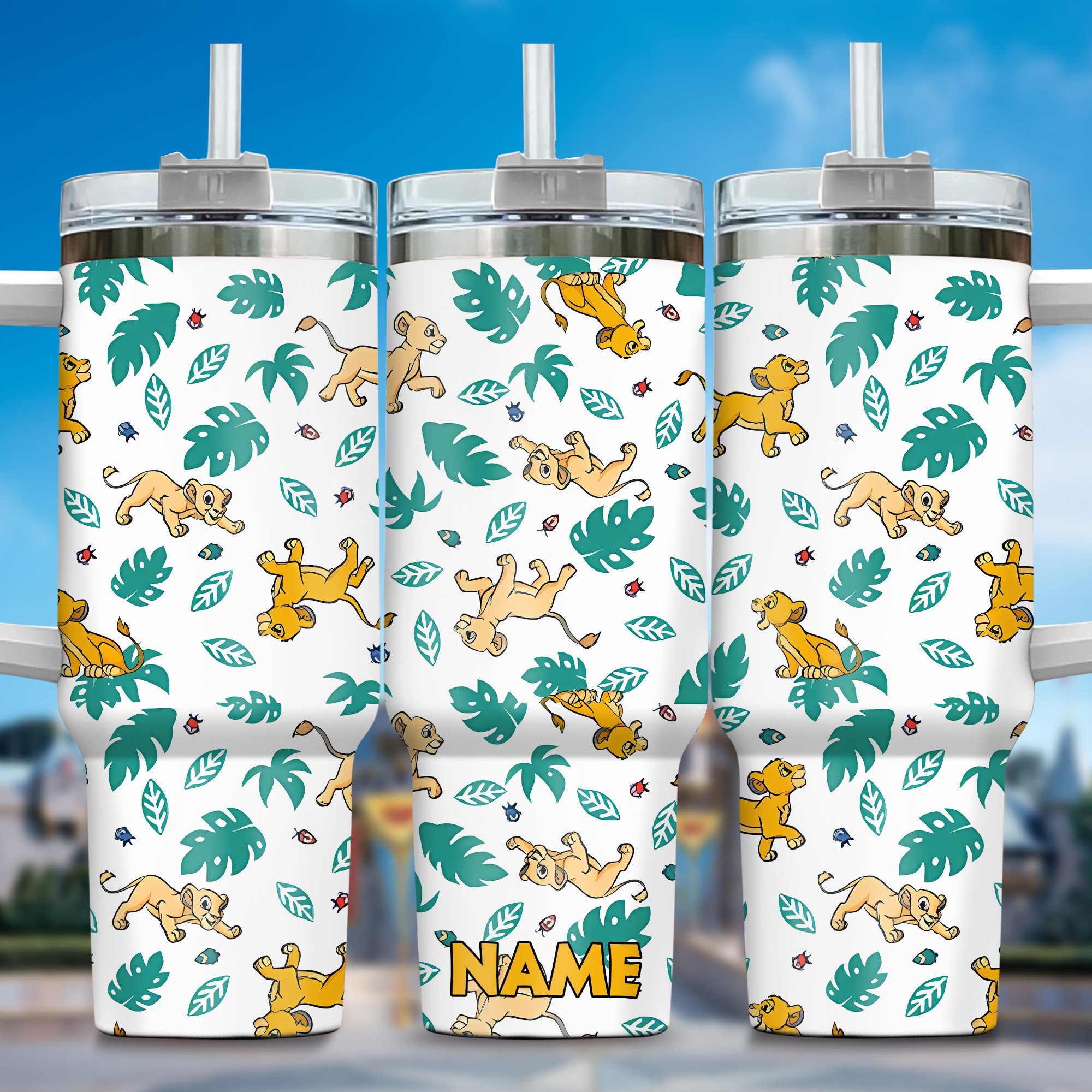 Lion King Movies Custom Stanley Quencher 40oz Stainless Steel Tumbler With Handle