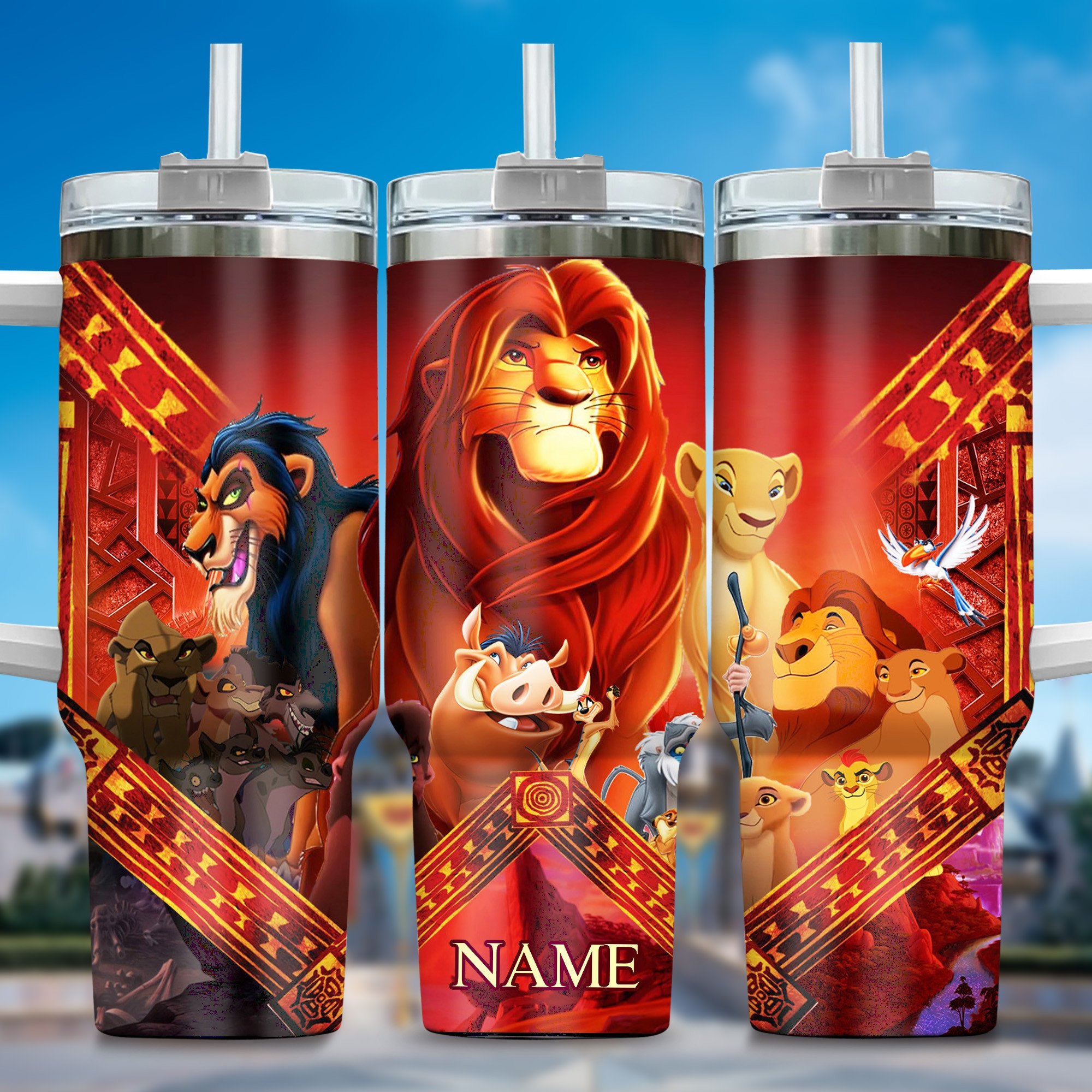 Lion King Movies Custom Stanley Quencher 40oz Stainless Steel Tumbler With Handle
