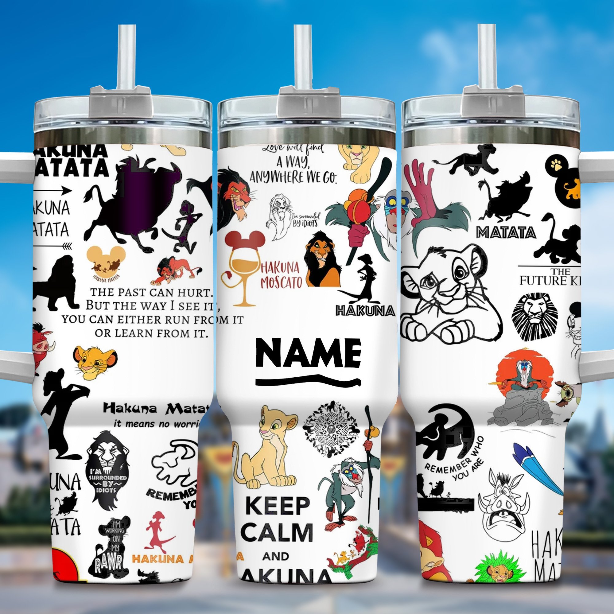 Lion King Movies Custom Stanley Quencher 40oz Stainless Steel Tumbler With Handle
