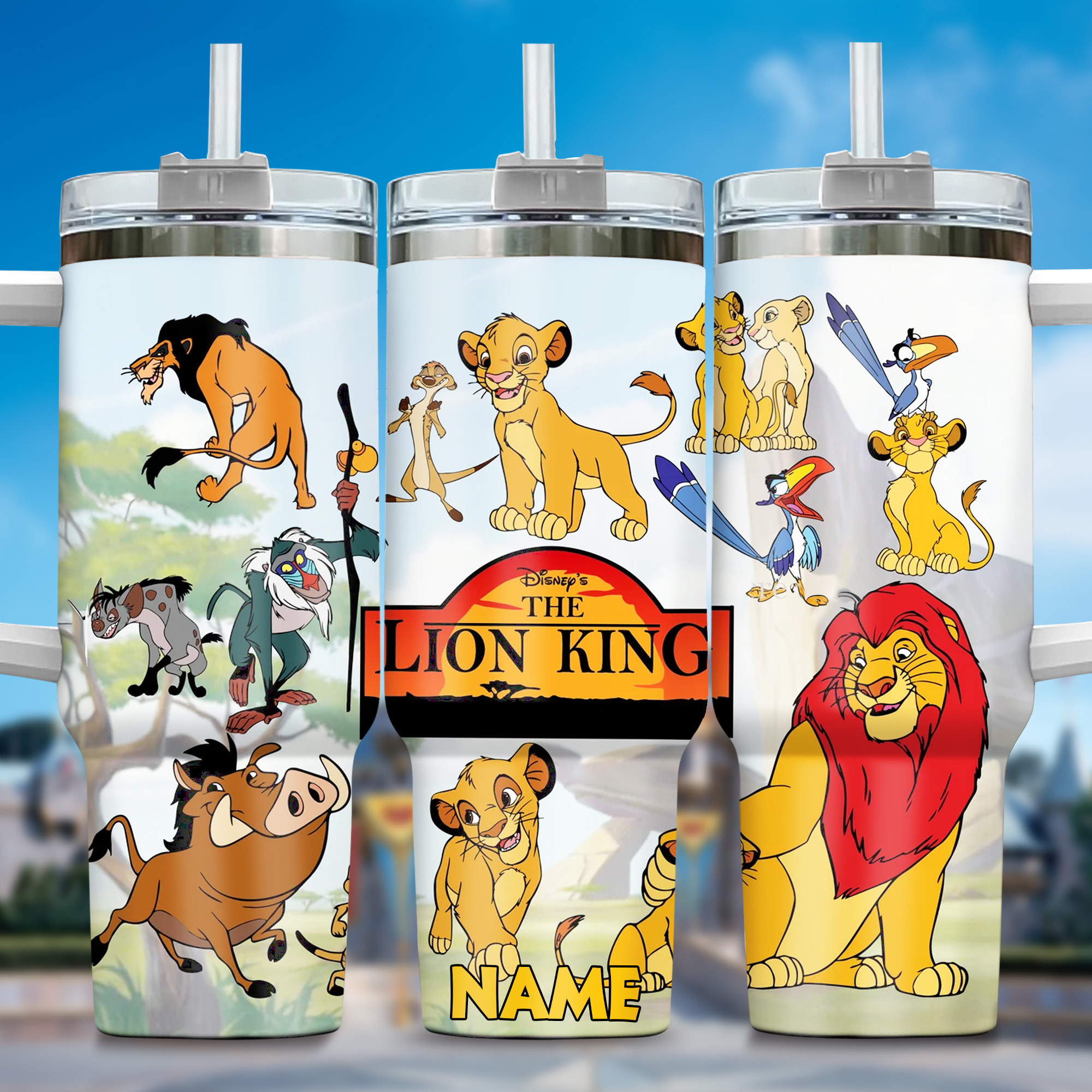 Lion King Movies Custom Stanley Quencher 40oz Stainless Steel Tumbler With Handle