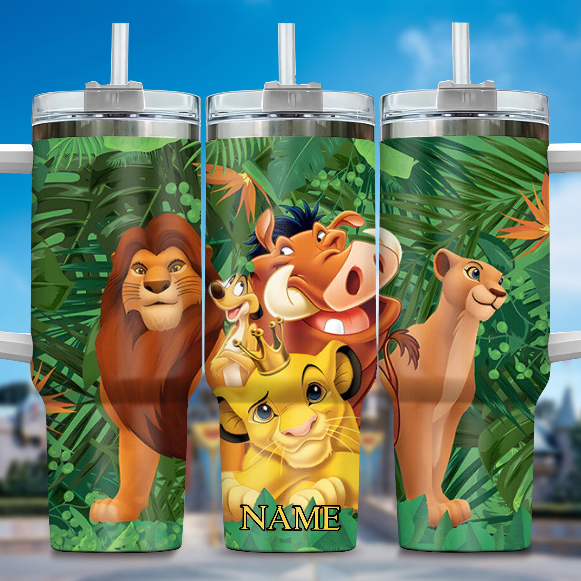 Lion King Movies Custom Stanley Quencher 40oz Stainless Steel Tumbler With Handle