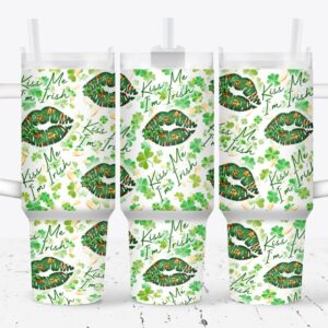 Lips Valentines Gift Custom Stanley Quencher 40oz Stainless Steel Tumbler With Handle