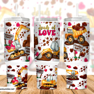 Loads of Love Valentines Custom Stanley Quencher 40oz Stainless Steel Tumbler With Handle