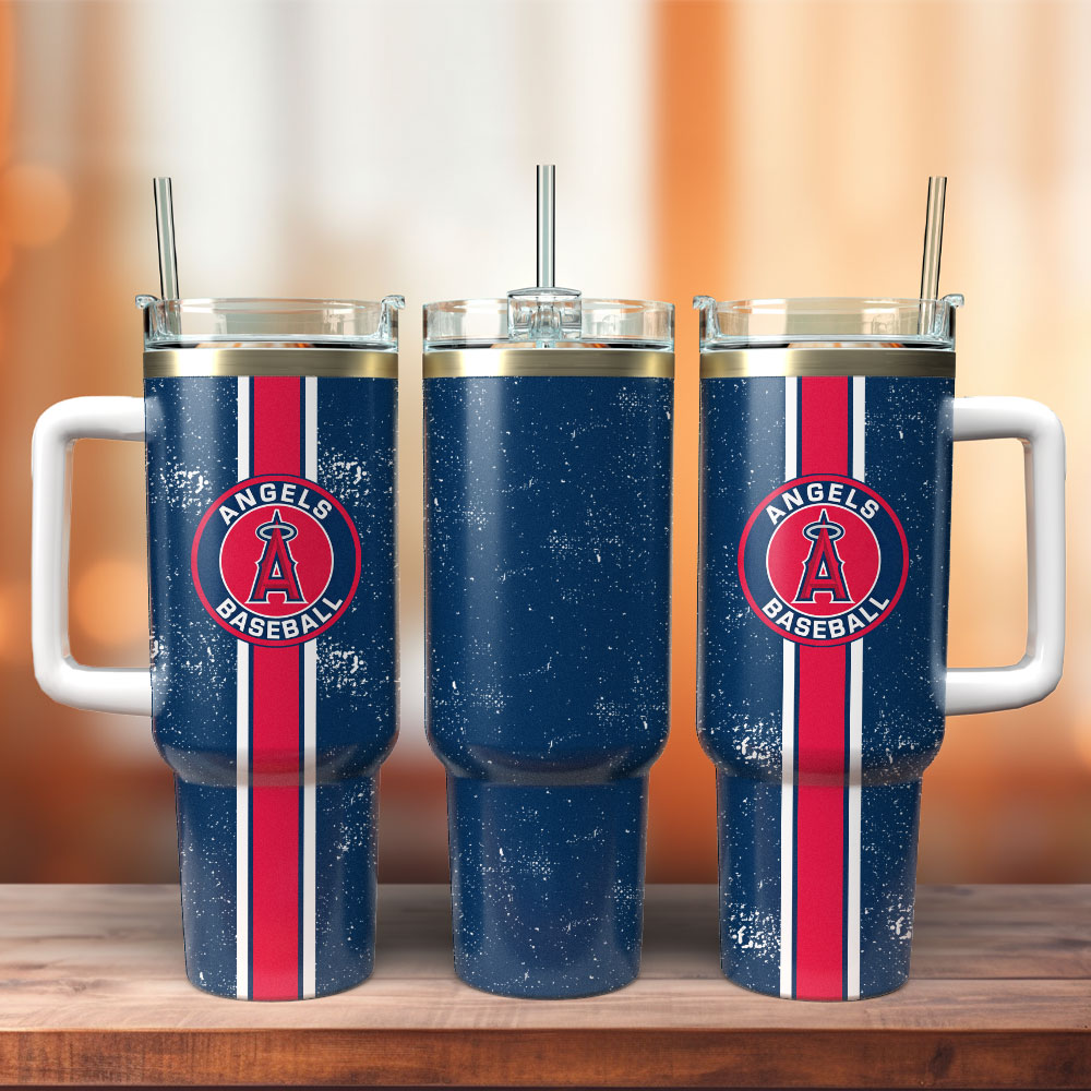 Los Angeles Angels Baseball MLB Sport Custom Stanley Quencher 40oz Stainless Steel Tumbler With Handle