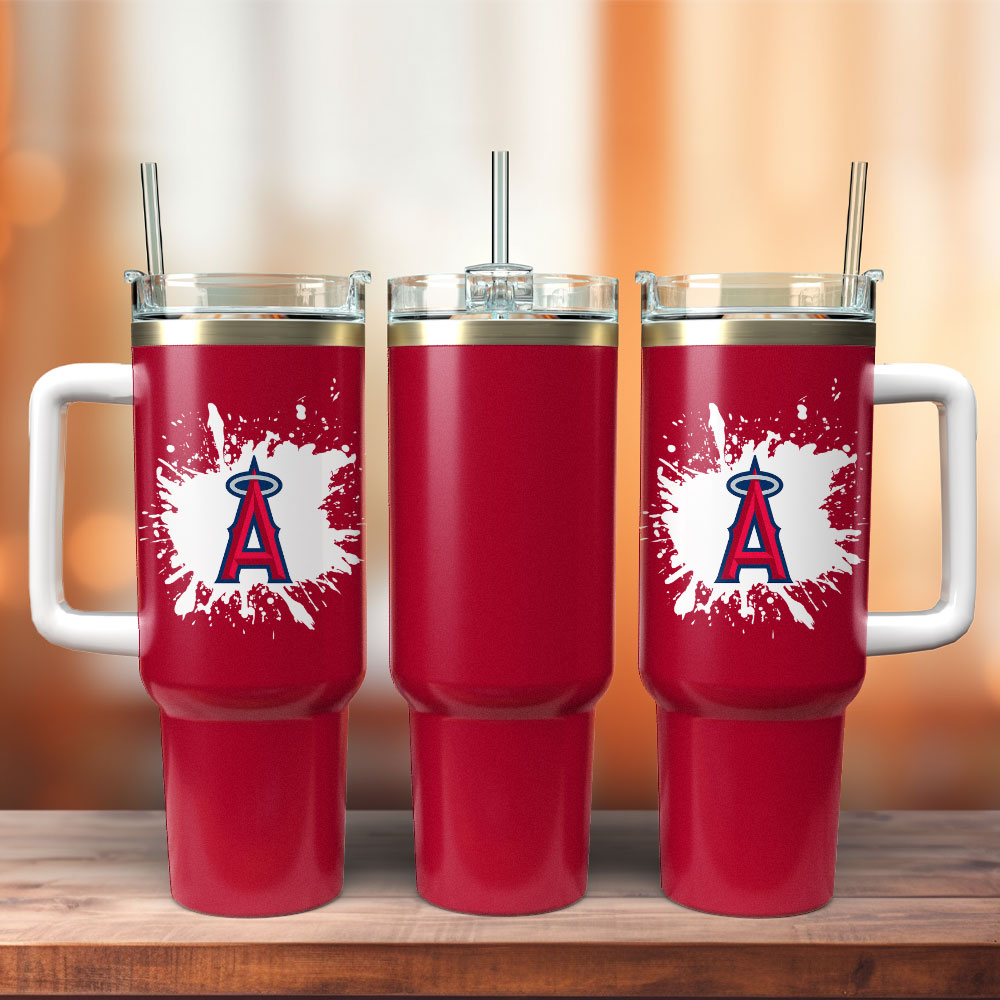 Los Angeles Angels Baseball MLB Sport Custom Stanley Quencher 40oz Stainless Steel Tumbler With Handle
