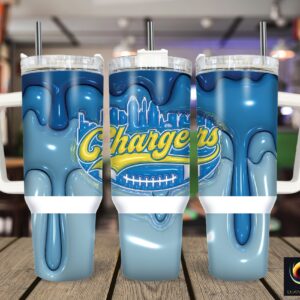 Los Angeles Chargers NFL Custom Stanley Quencher 40oz Stainless Steel Tumbler With Handle