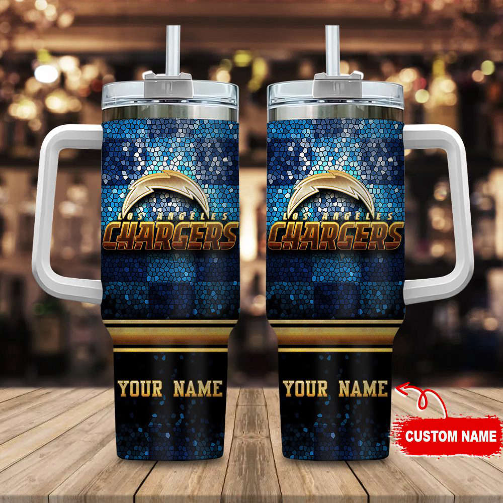 Los Angeles Chargers NFL Custom Stanley Quencher 40oz Stainless Steel Tumbler With Handle